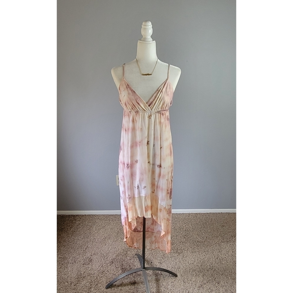 GYPSY 05 // tie dye asymmetric sheer silk bottom adjustable strap dress